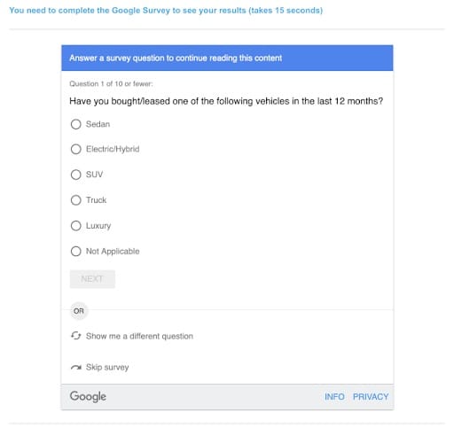 google surveys