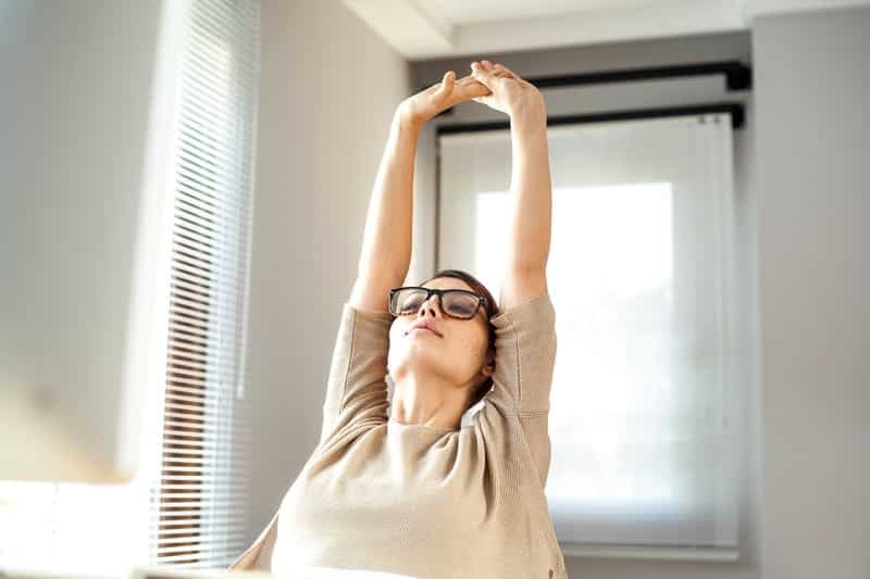 woman stretching