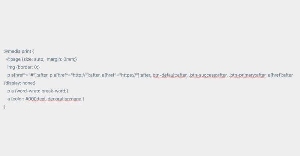 Adjusting Print CSS so links are hidden in Gantry 5