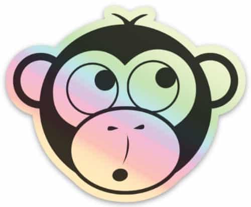 yellowwebmonkey holographic sticker