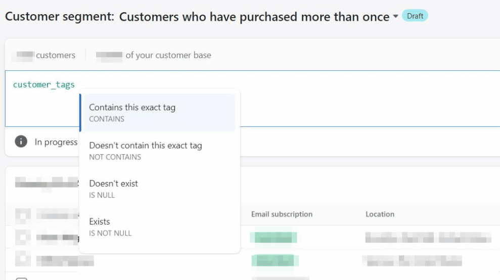 Customer Tags screenshot