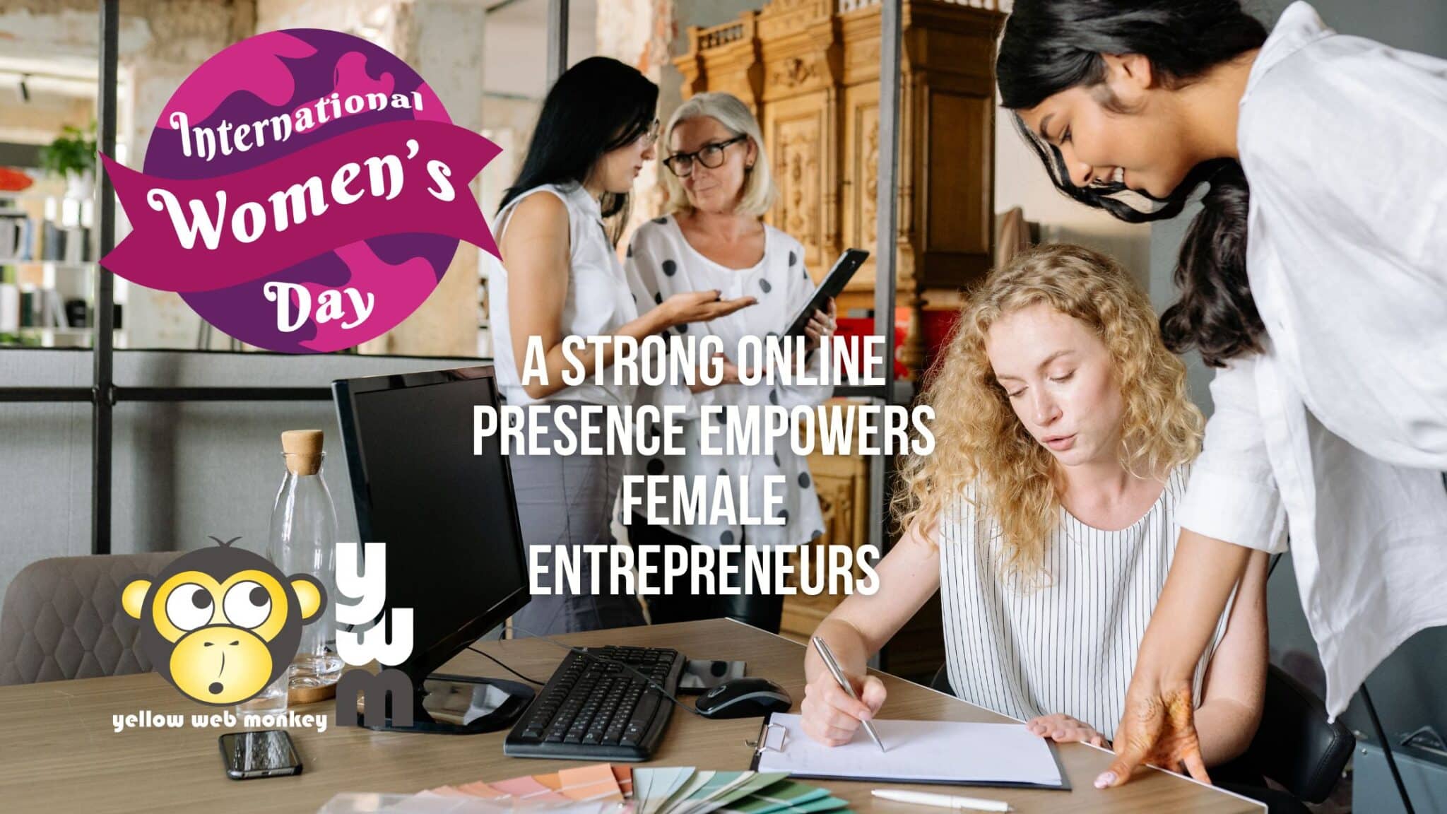 women entrepreneurs creating websites together