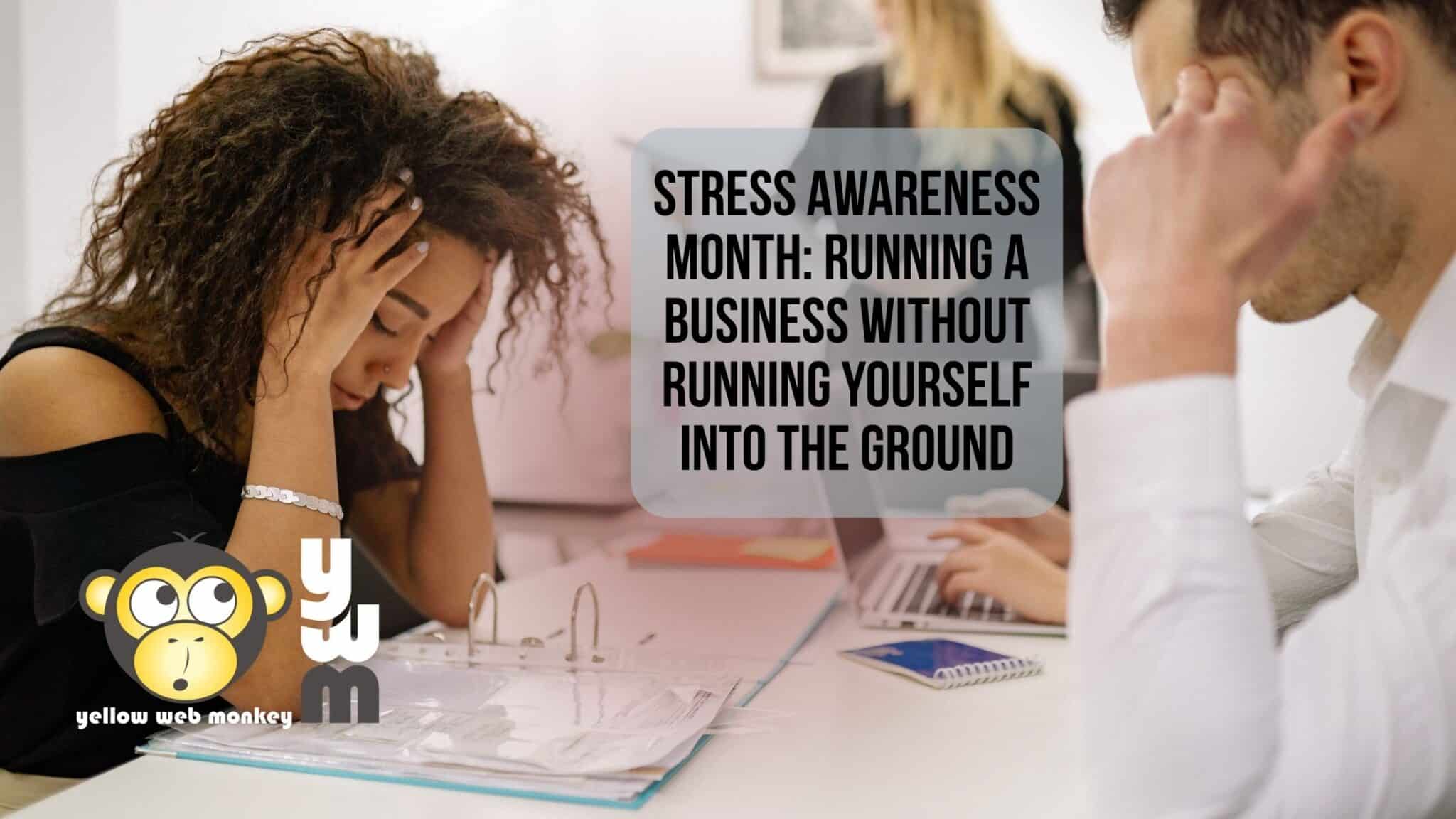 Small business owner sitting at desk looking stressed with open binder