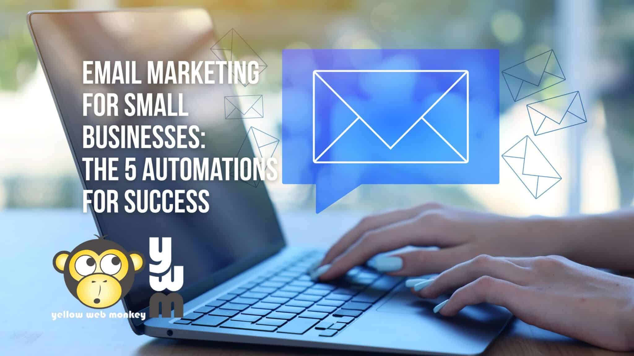 Person sending email marketing from a laptop computer.