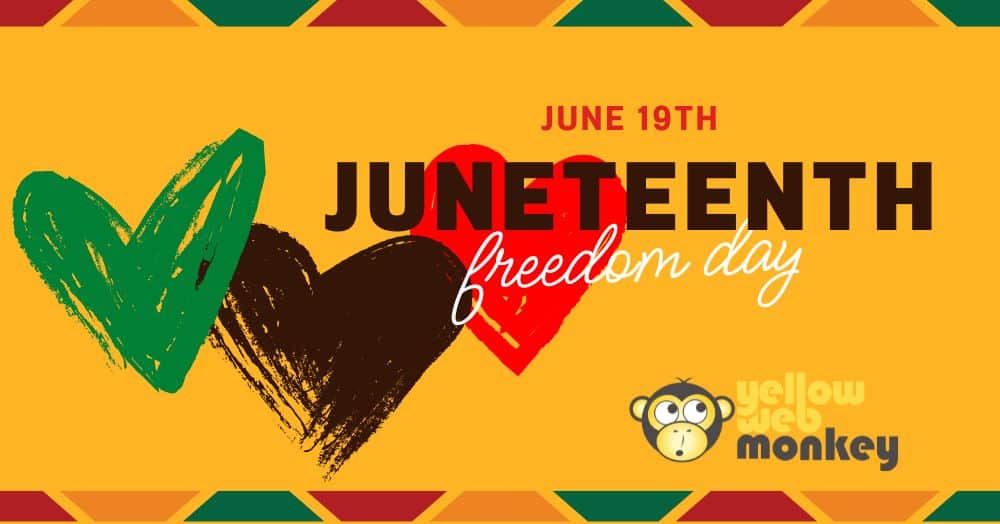 Juneteenth with three hearts
